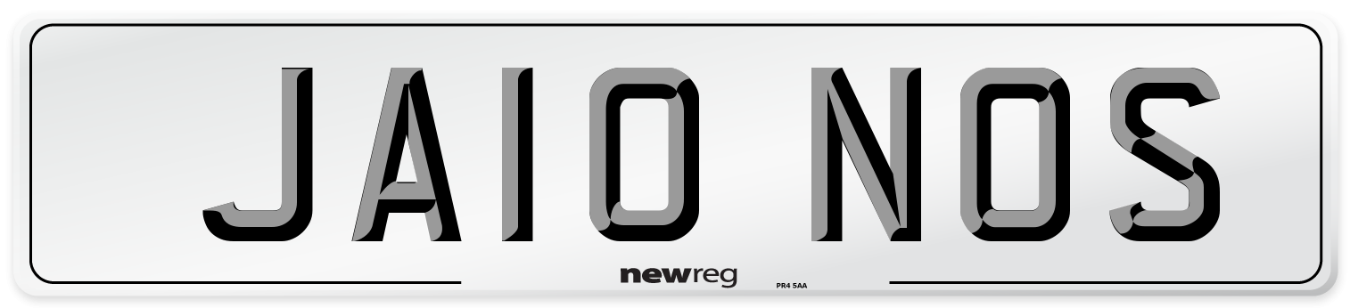JA10 NOS Number Plate from New Reg